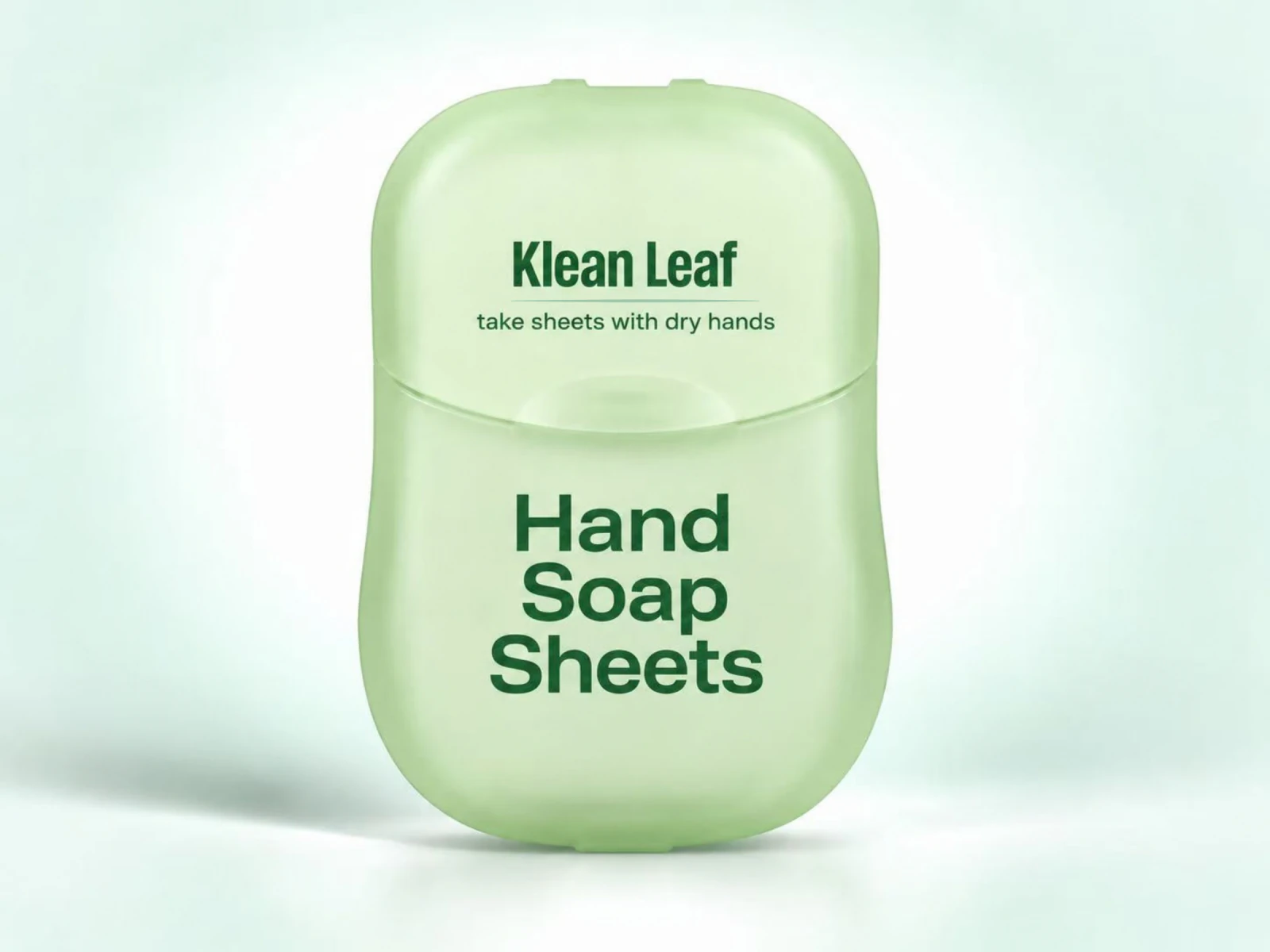 Klean Leaf Hand Soap Sheets in a light green portable case