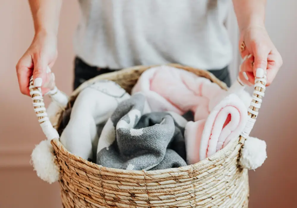 Clean laundry basket showing everyday laundry detergent sheet performance