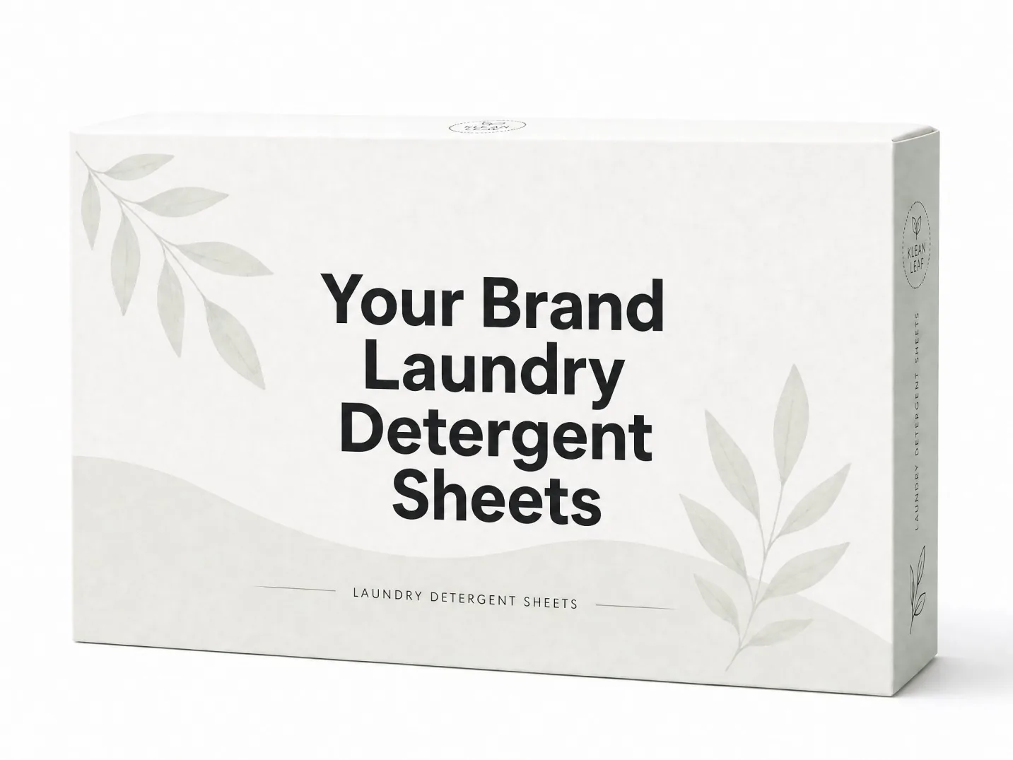 Retail-ready private label laundry detergent sheet packaging